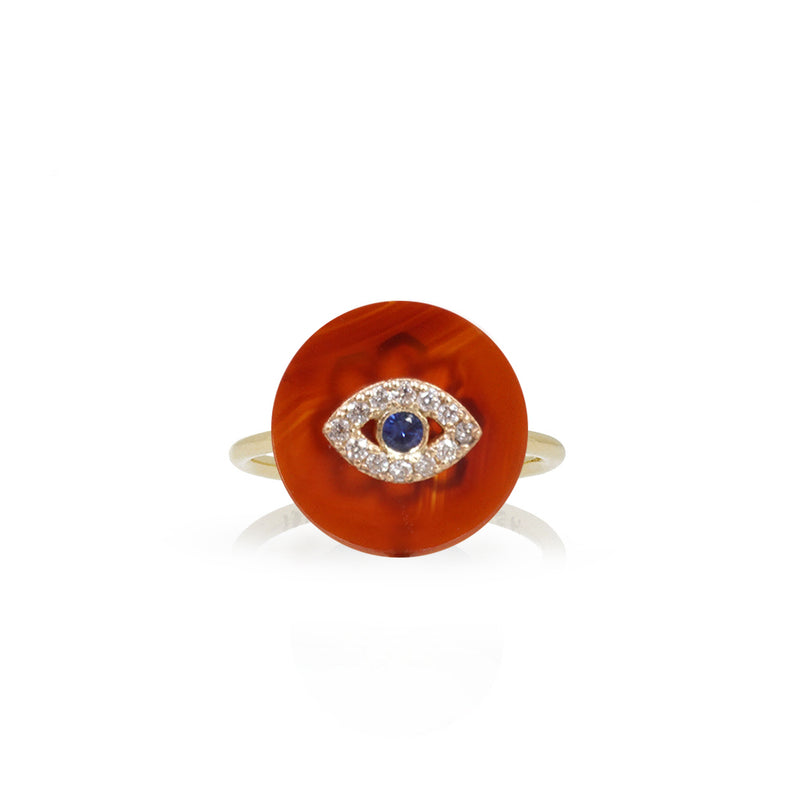 Co-Exist Evil Eye on Gemstone Ring