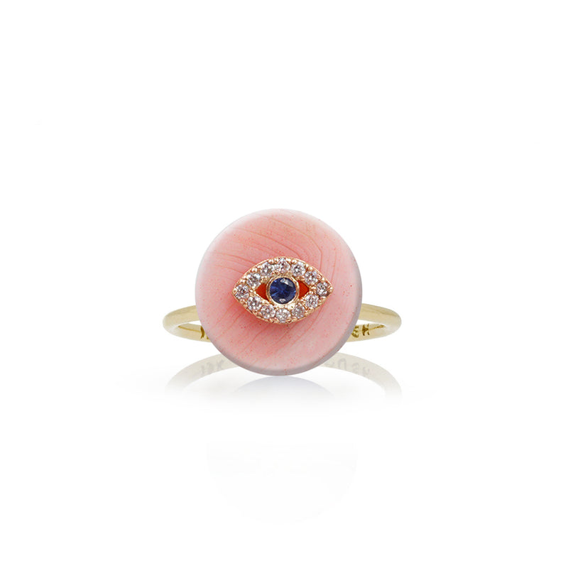 Co-Exist Evil Eye on Gemstone Ring