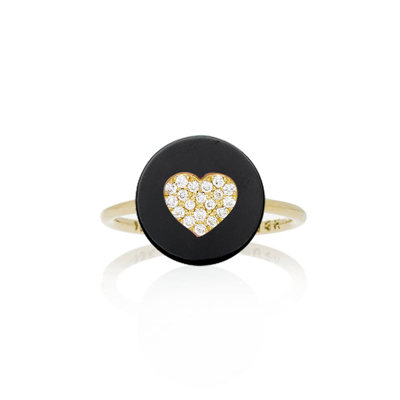 Co-Exist Heart on Gemstone Ring