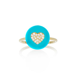 Co-Exist Heart on Gemstone Ring