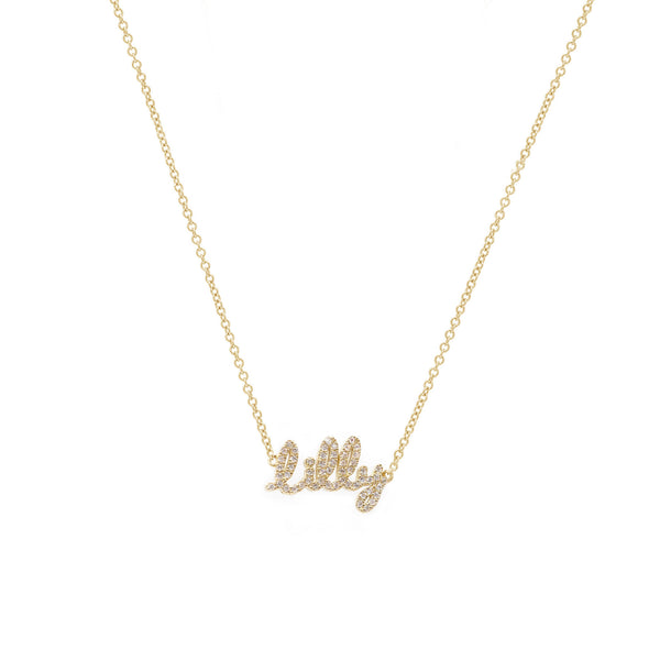 Tiny Treasures English Diamond Name Necklace