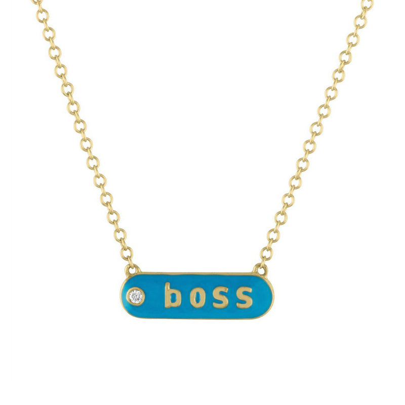 The Magnolia "BOSS" Enamel and Diamond Necklace