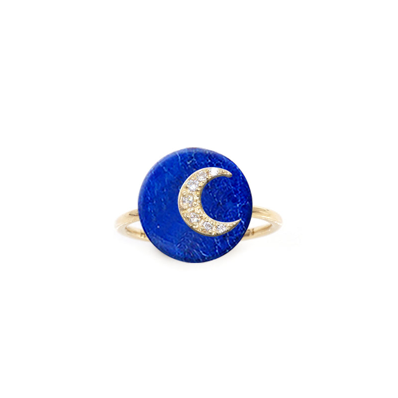 Co-Exist Moon on Gemstone Ring