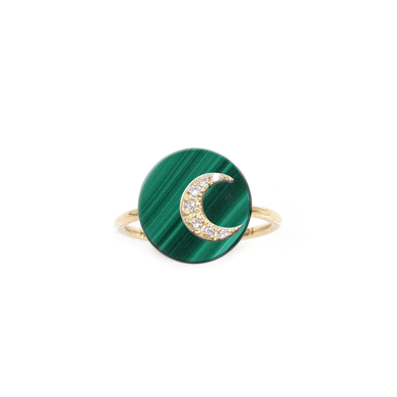 Co-Exist Moon on Gemstone Ring