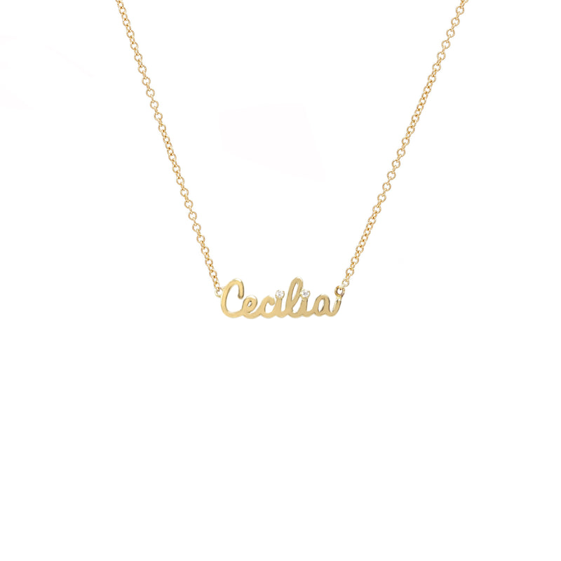 Gold Script Name Necklace