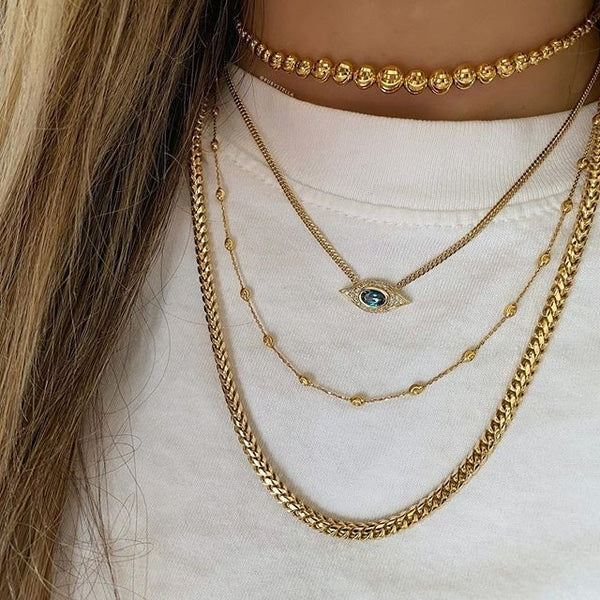 14K YELLOW GOLD SOLID FRANCO CHAIN NECKLACE