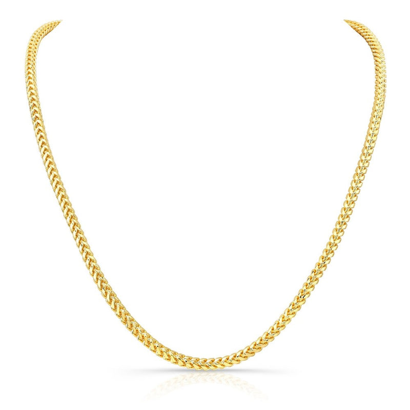 14K YELLOW GOLD SOLID FRANCO CHAIN NECKLACE