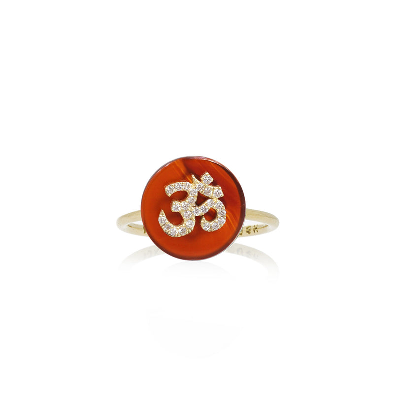 Co-Exist Om on Gemstone Ring