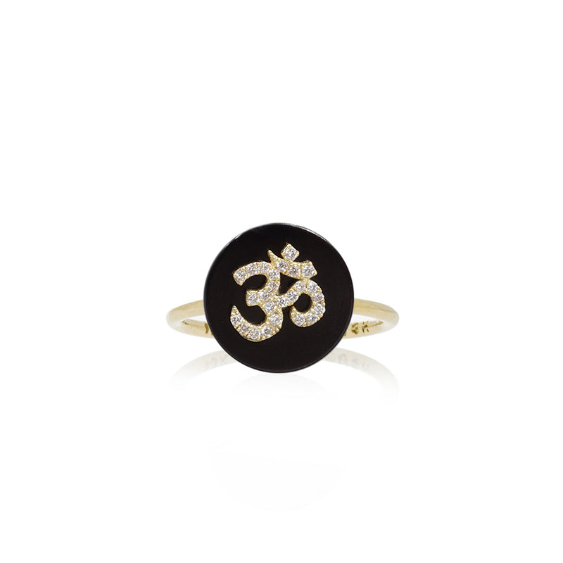 Co-Exist Om on Gemstone Ring