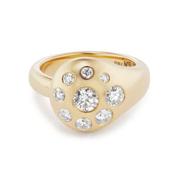 Medium Petal Ring with Diamonds