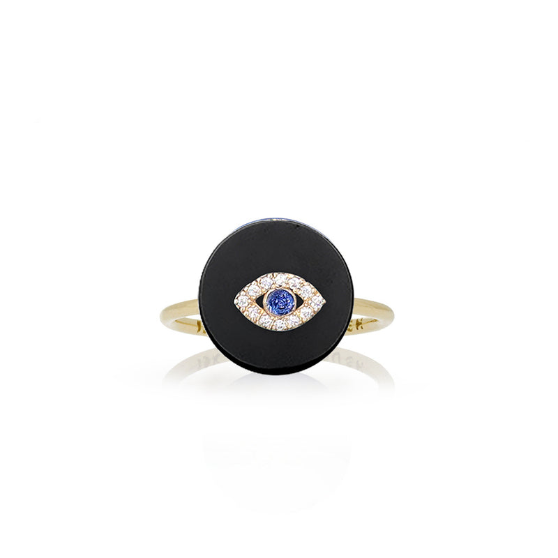 Co-Exist Evil Eye on Gemstone Ring