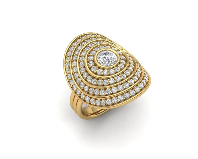 SAGESSE - UNIVERSUM PAVE RING WITH CENTER DIAMOND