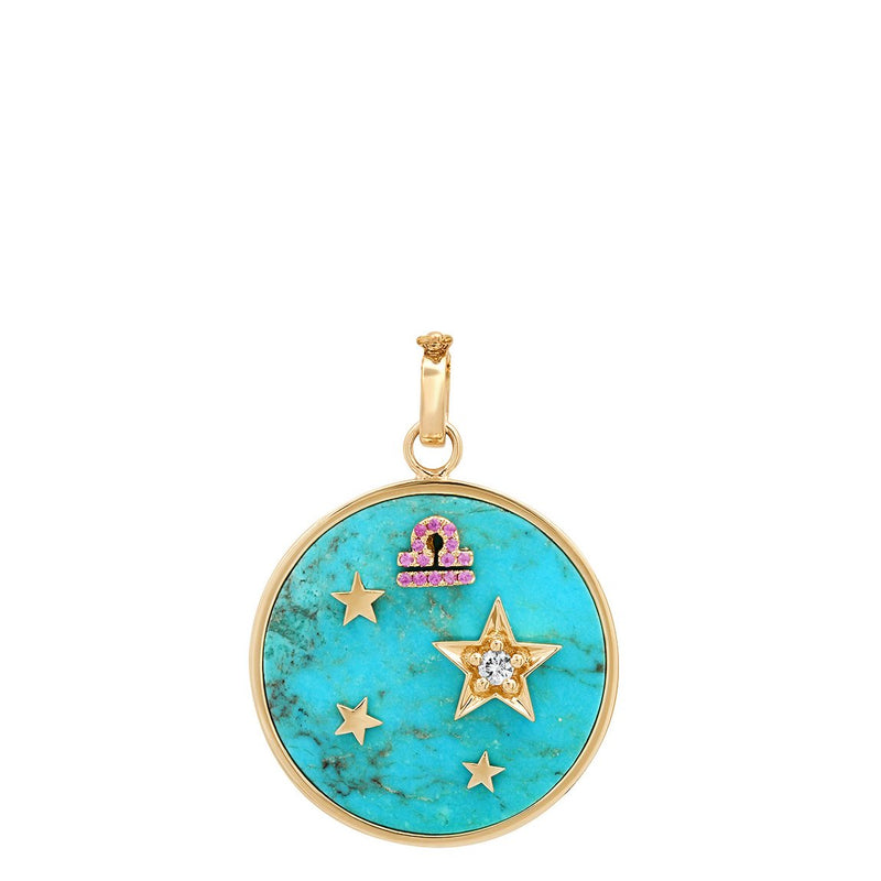 LARGE ZODIAC CHARM - TURQUOISE