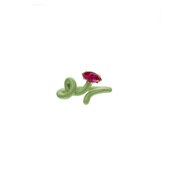 BABY VINE TENDRIL RING - GREEN