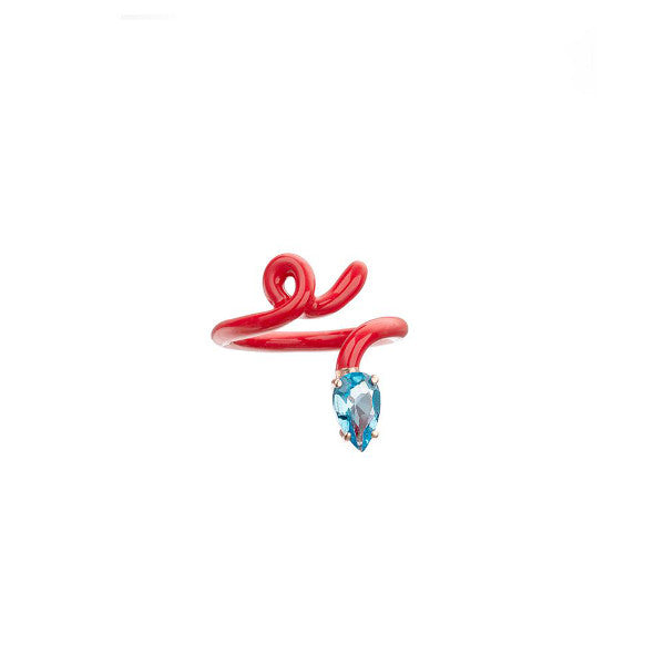 BABY VINE TENDRIL RING - RED