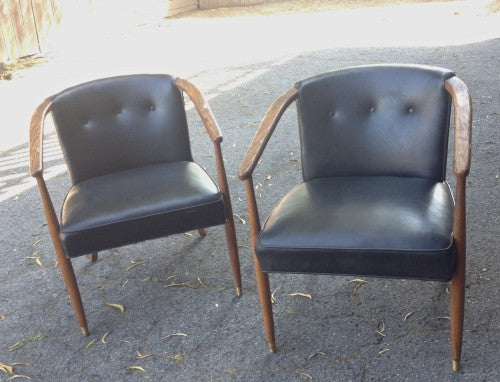 vintage leather chair, vintage arm chair, vintage pair of chairs, flea market chair, flea market finds, shannon kaye, san francisco furniture