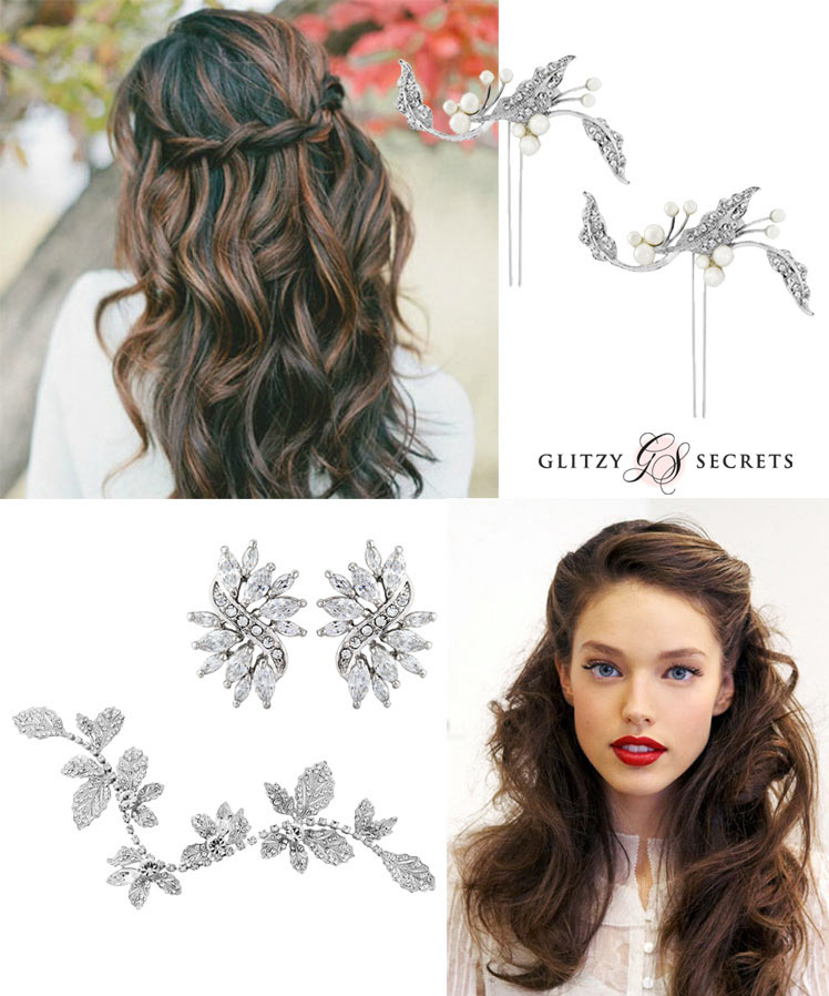 Accessories for a half-up party hairstyle
