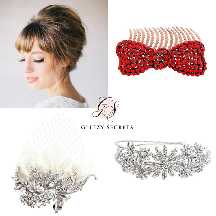 Hair accessories for beehive up do wedding hairstyle