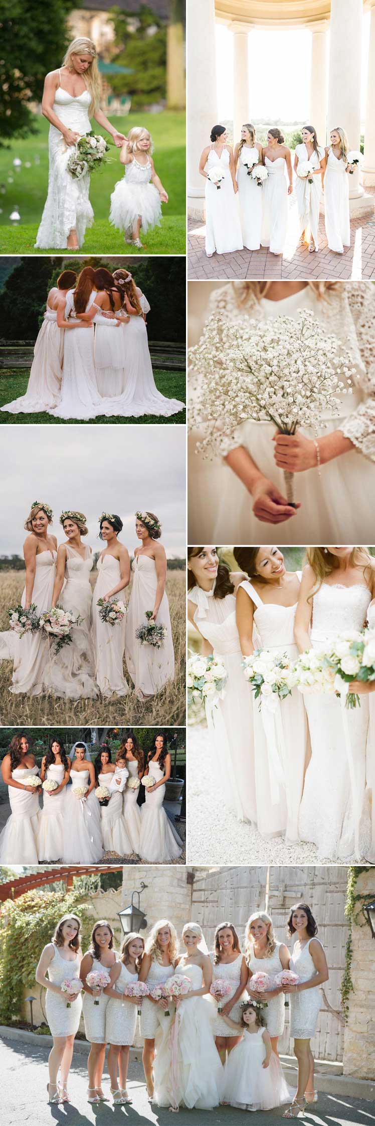 White bridesmaid dress ideas