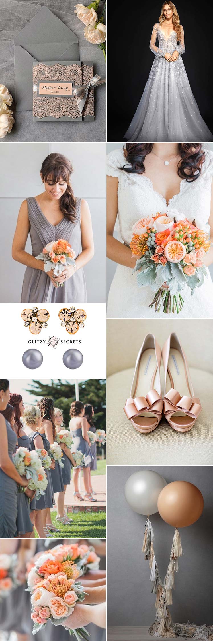 Charcoal and peach wedding inspiration