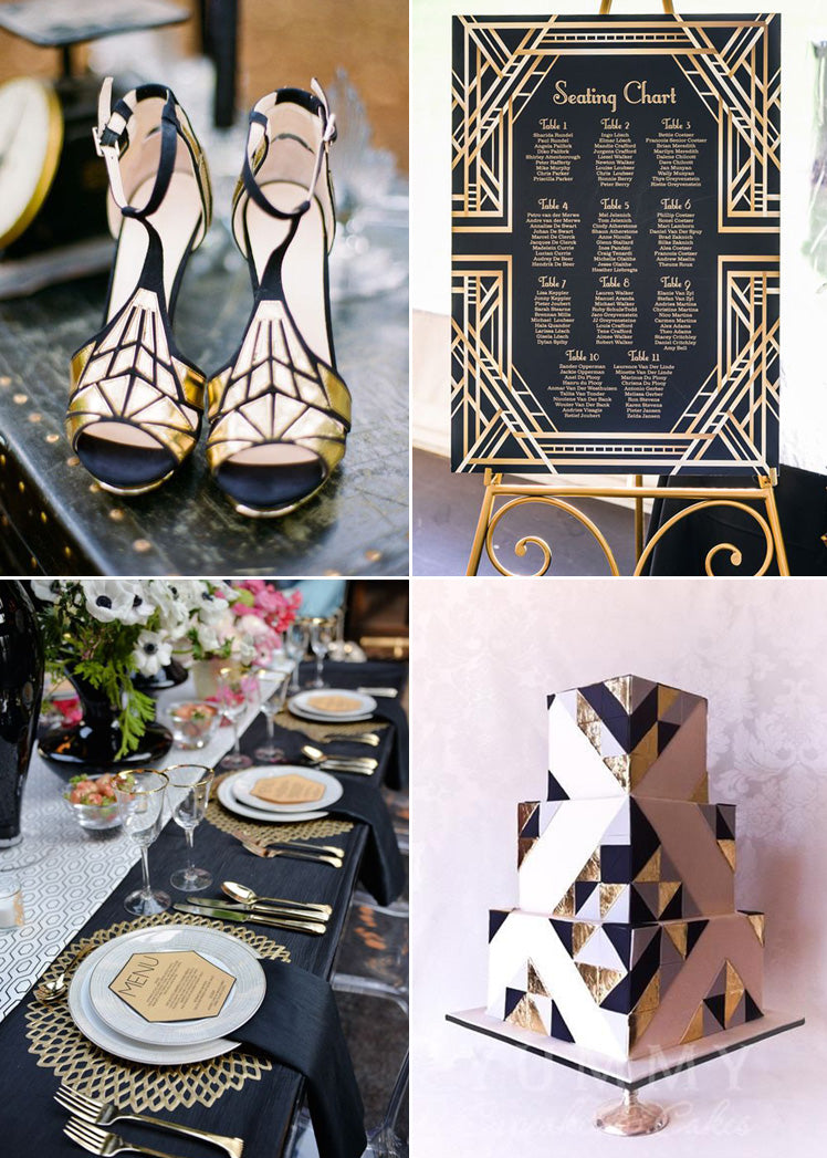 Art Deco geometric wedding theme ideas