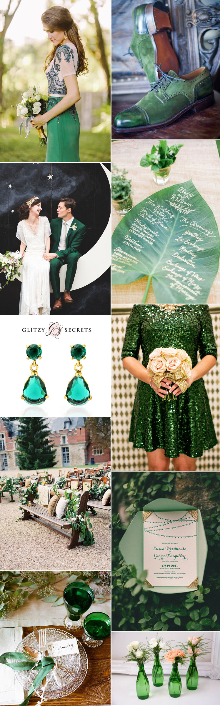 Emerald green wedding inspiration for May's birthstone