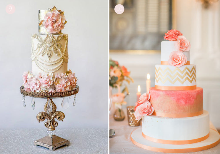 Pretty wedding cakes by Amy Cakes and via Style Me Pretty