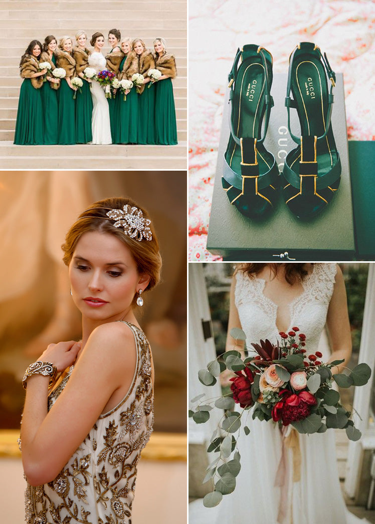 Gold wedding accessories for your winter wedding