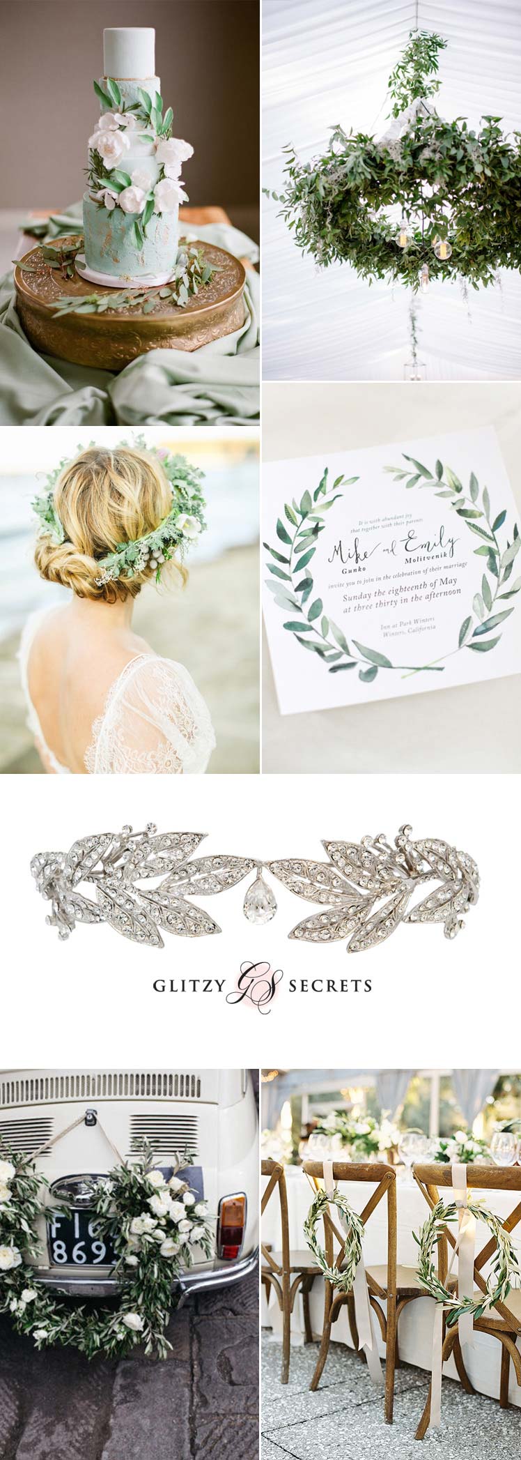 Laurel Leaf wedding theme inspiration ideas