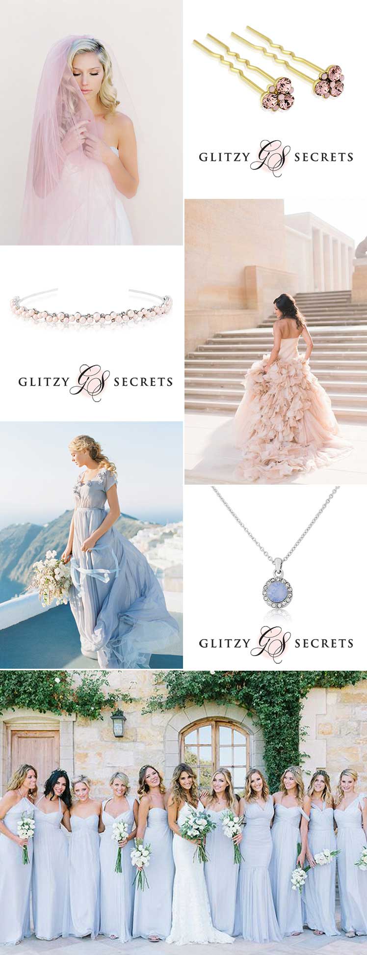 Pantone Rose Quartz and Serenity wedding colour scheme ideas