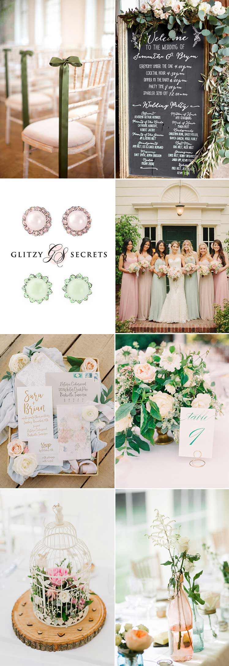 Pastal Pink and green wedding ideas
