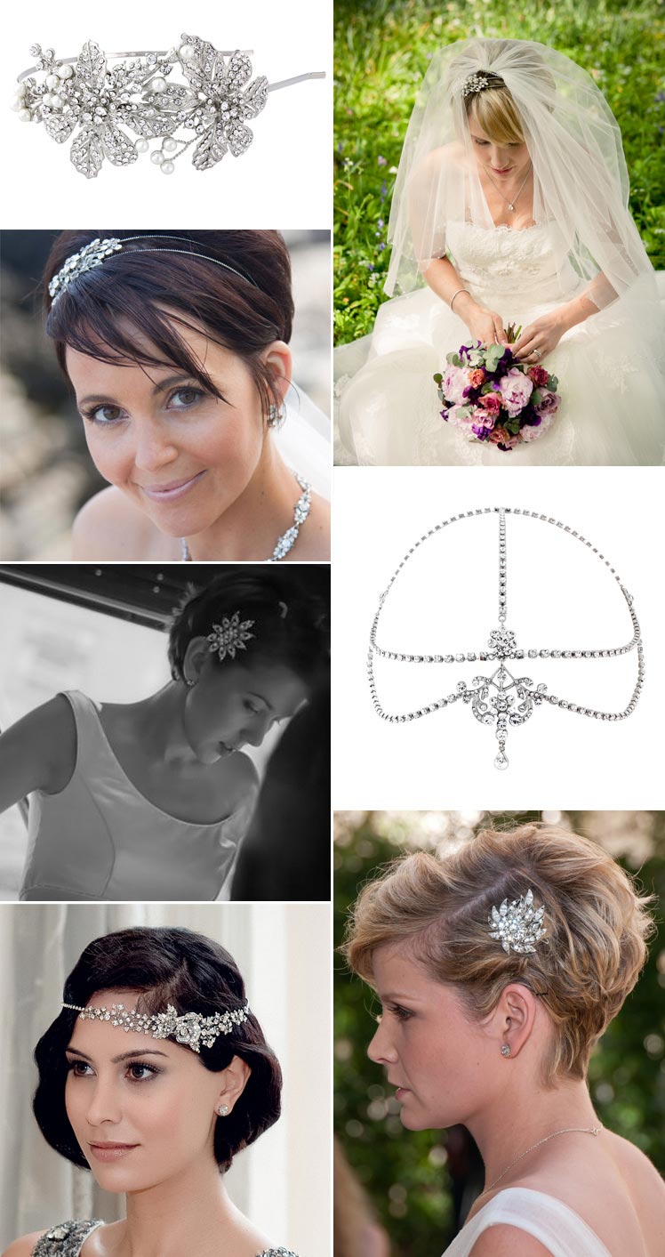 Hair accessory ideas for short hair brides