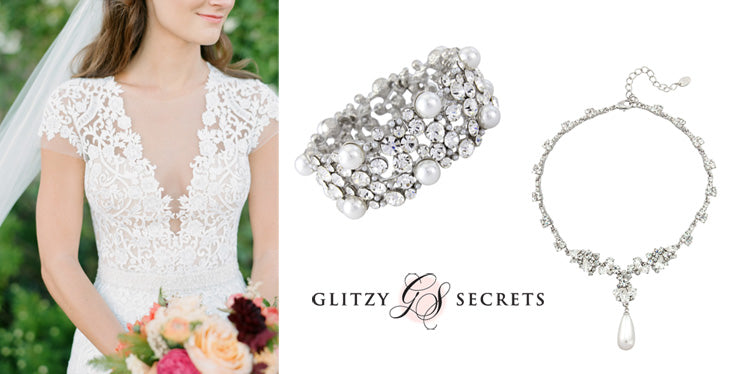 Accessories to complement a v-neck wedding dress