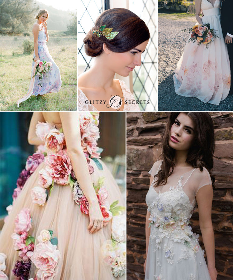 Beautiful floral wedding dresses for feminine style