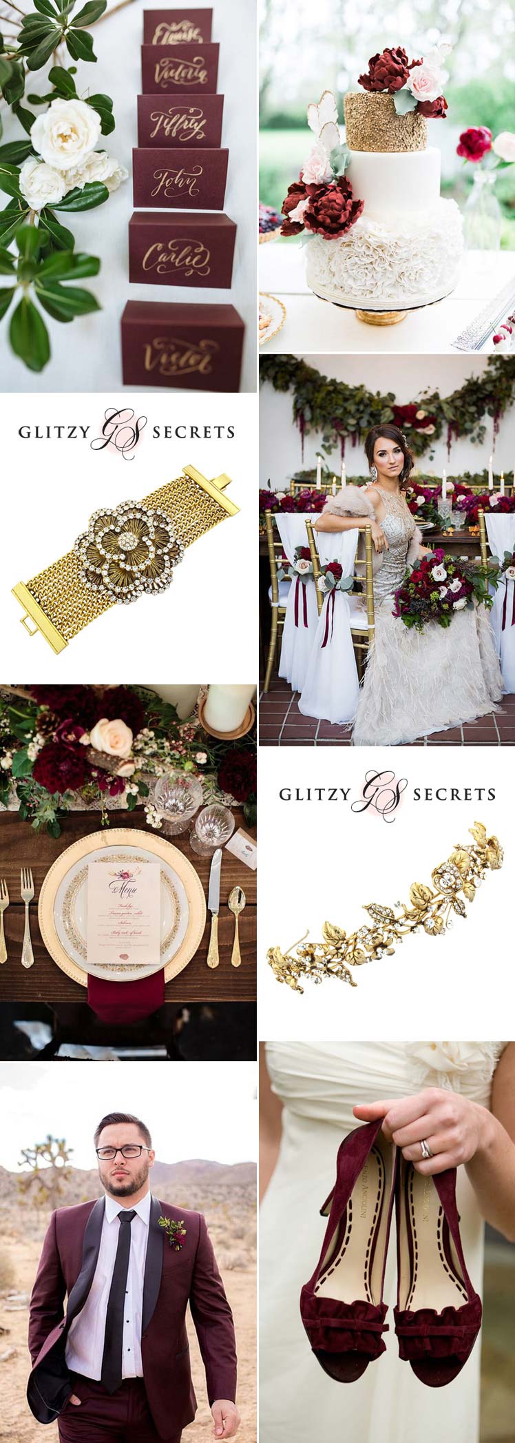 Burgundy and Gold wedding theme ideas
