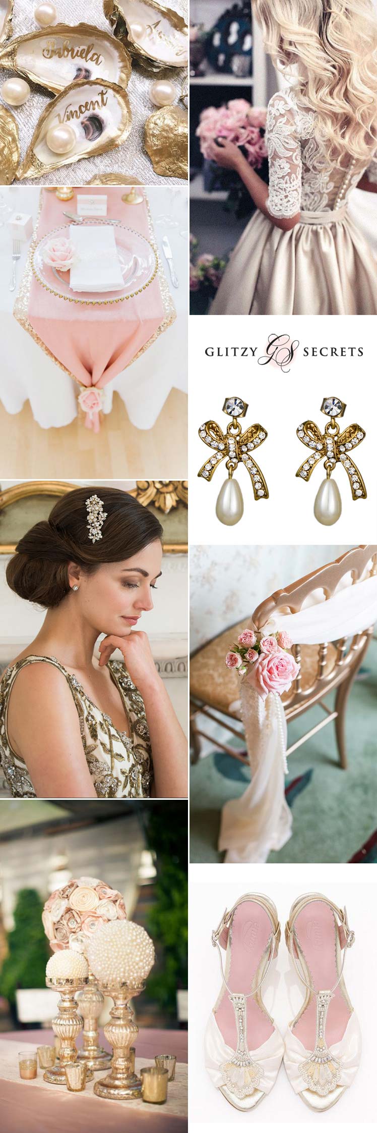 Luxury Gold and Pearl wedding theme inspiration ideas