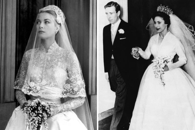 Grace Kelly and Princess Margaret's wedding dresses