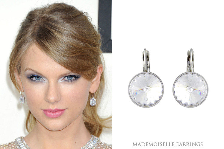 Taylor Swift wears diamond drop earrings