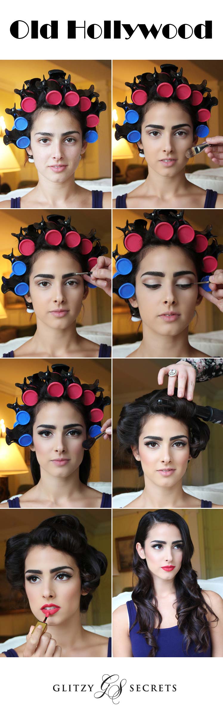 Hollywood style hair and make up tutorial
