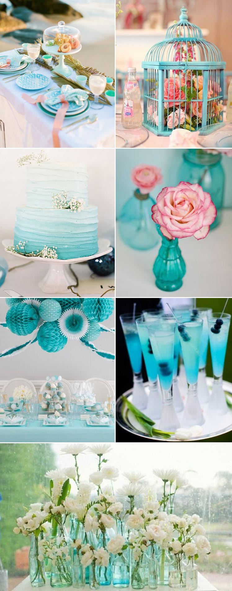 Inspiration for an aquamarine wedding colour scheme