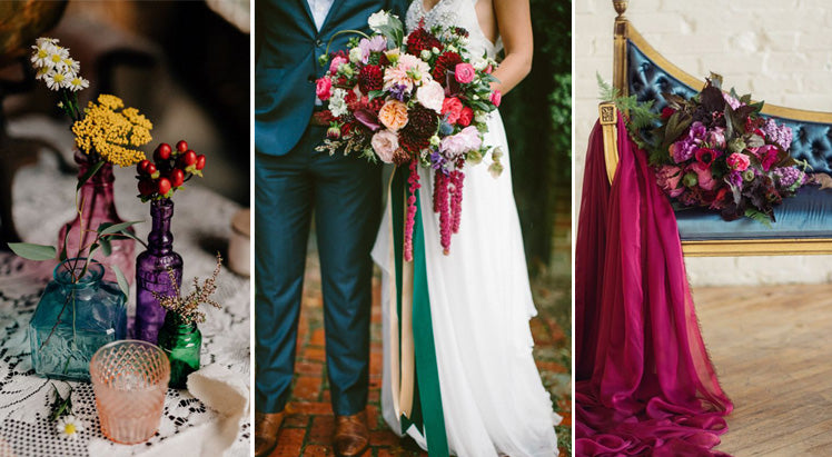 Luxurious jewel tone wedding colours