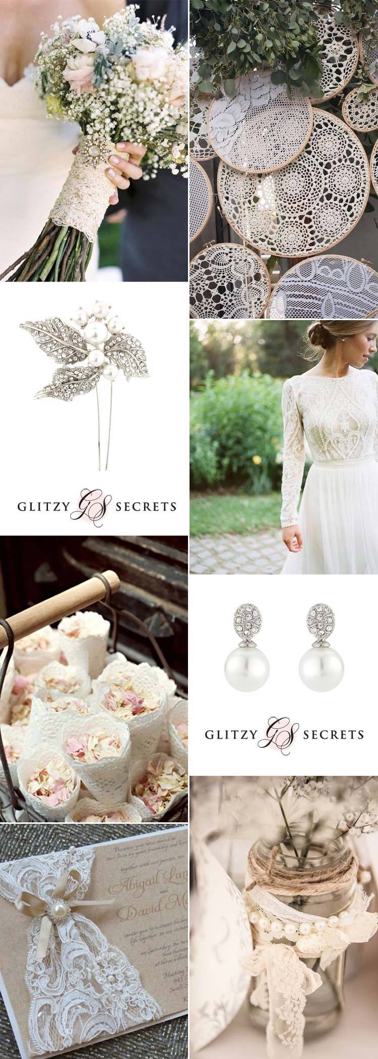 Lace and pearl wedding ideas