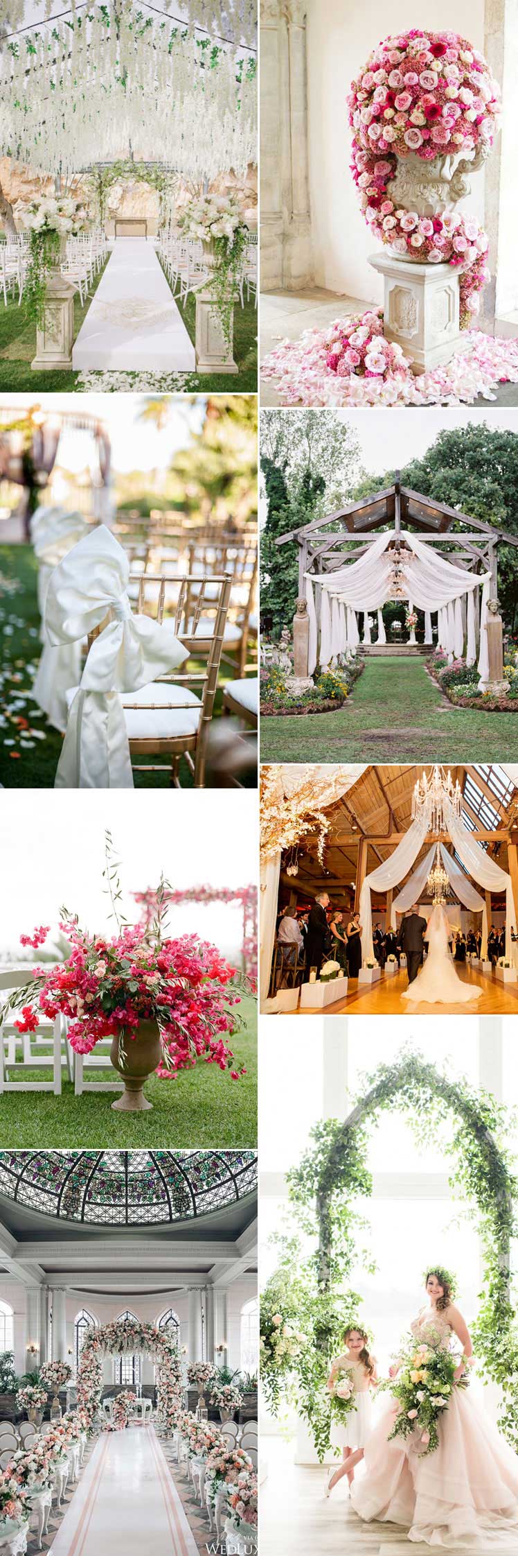 Lavish wedding aisles for a dramatic special day