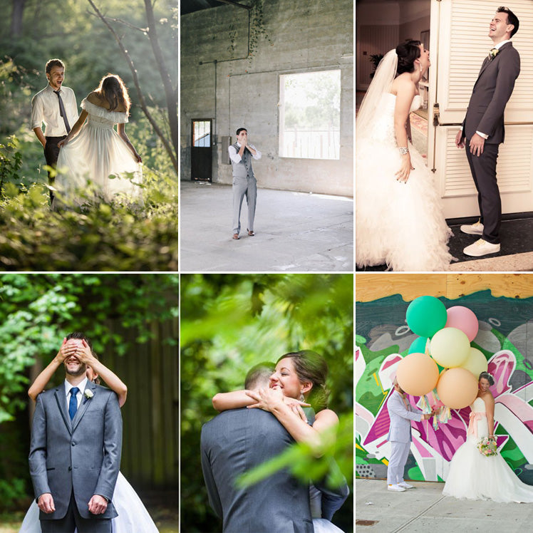 Ideas for creating precious first look wedding photos