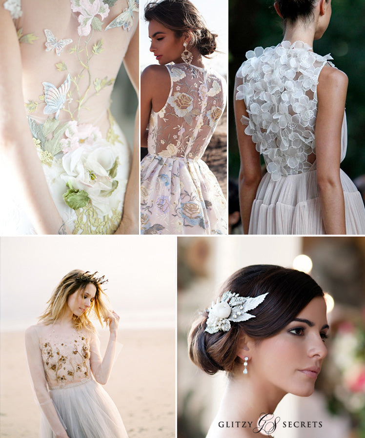 Romantic floral bridal gown ideas