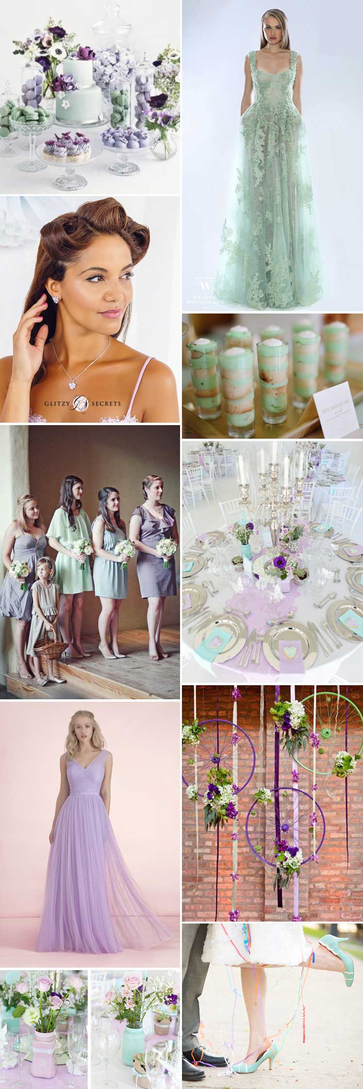 The prettiest mint green and lilac wedding colour scheme ideas