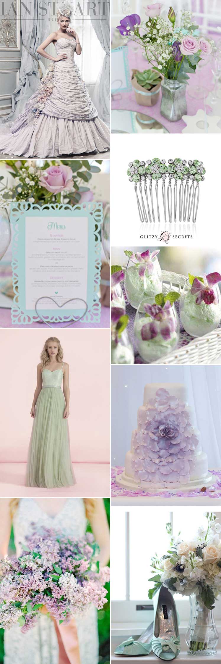 Inspiration for a lilac and mint wedding theme
