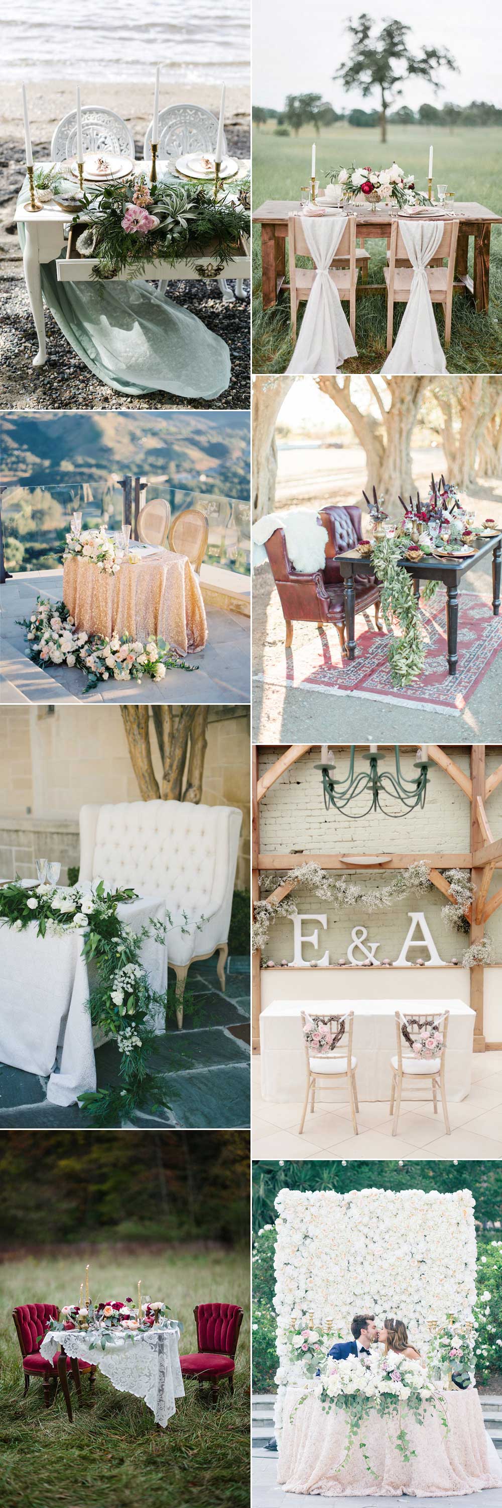 Ideas for wedding tables for two