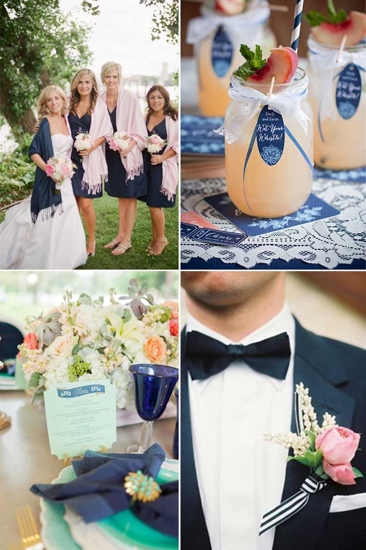 Navy and pastel theme ideas for your big day