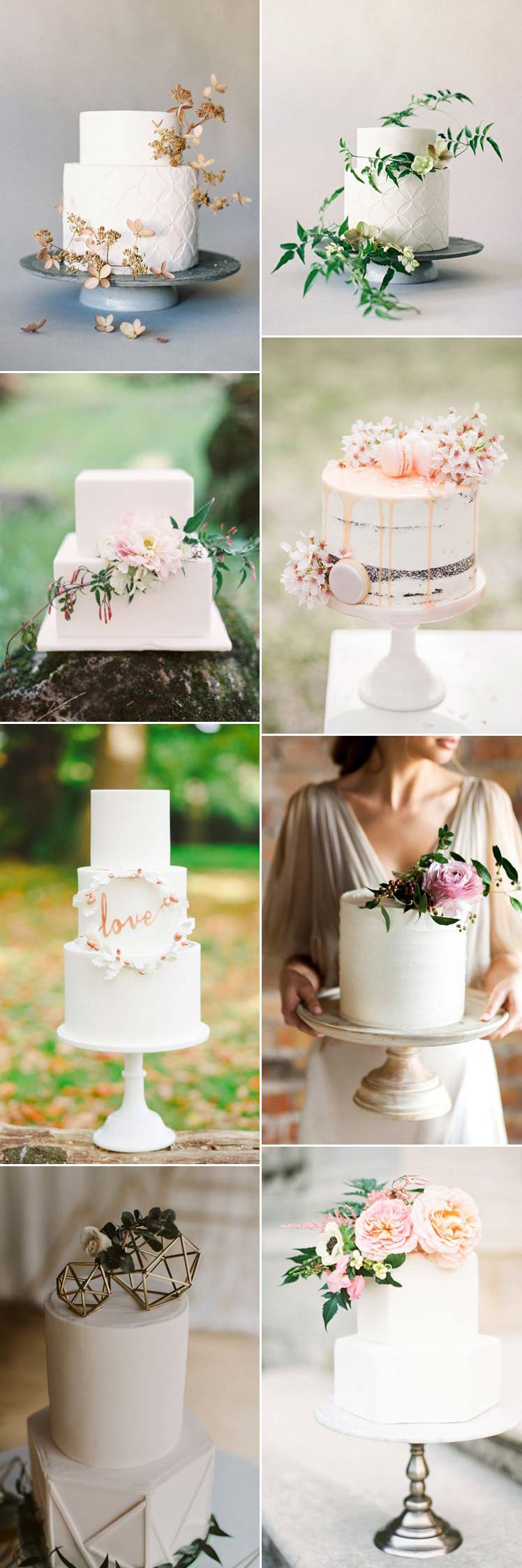 Non traditional white wedding cakes ideas